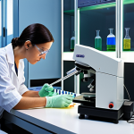 **Prompt 1: Biologist's Mastery**
    A highly focused biologist meticulously operates various laboratory equipment. The scene showcases a hand expertly using a pipette to transfer liquid with precision, alongside a modern centrifuge spinning in the background, and a PCR machine with glowing lights. A microscope is visible on another bench, hinting at detailed observation. The overall atmosphere is one of precision, expertise, and a deep understanding of fundamental biological tools in a clean, professional lab setting.