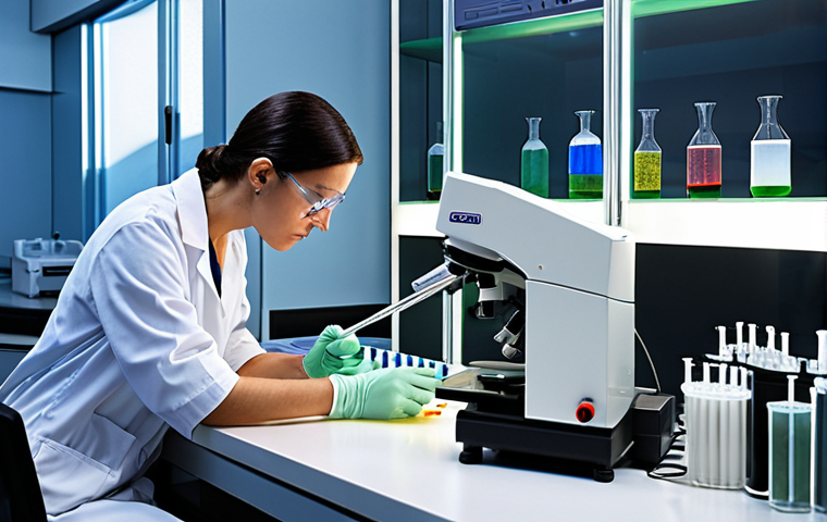 **Prompt 1: Biologist's Mastery**
    A highly focused biologist meticulously operates various laboratory equipment. The scene showcases a hand expertly using a pipette to transfer liquid with precision, alongside a modern centrifuge spinning in the background, and a PCR machine with glowing lights. A microscope is visible on another bench, hinting at detailed observation. The overall atmosphere is one of precision, expertise, and a deep understanding of fundamental biological tools in a clean, professional lab setting.