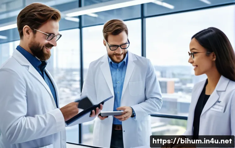 생물학자 창업과 혁신 - **Biologist-Entrepreneurs in a Modern Lab-Office Hybrid:** A vibrant, brightly lit scene featuring a...